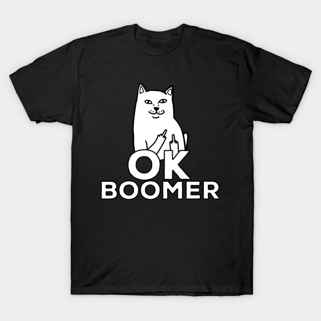 Ok boomer meme Funny Cat Gift T-Shirt by BadDesignCo
